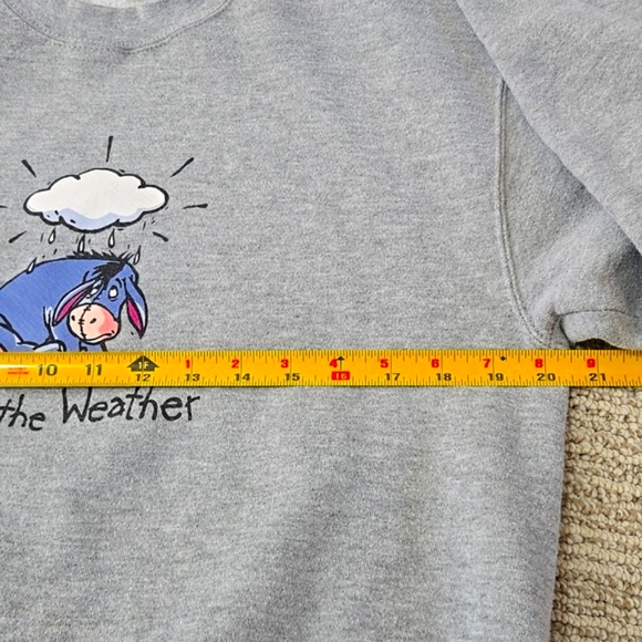 Vintage Disney Store Eeyore Sweatshirt Sz. Med. "Under the Weather" Comfy Soft - Picture 7 of 14